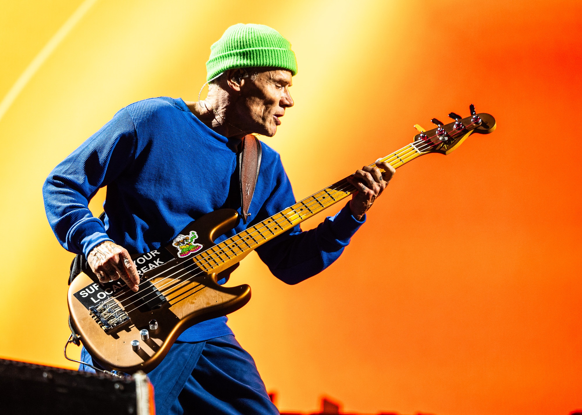 Flea of Red Hot Chili Peppers playing bass
